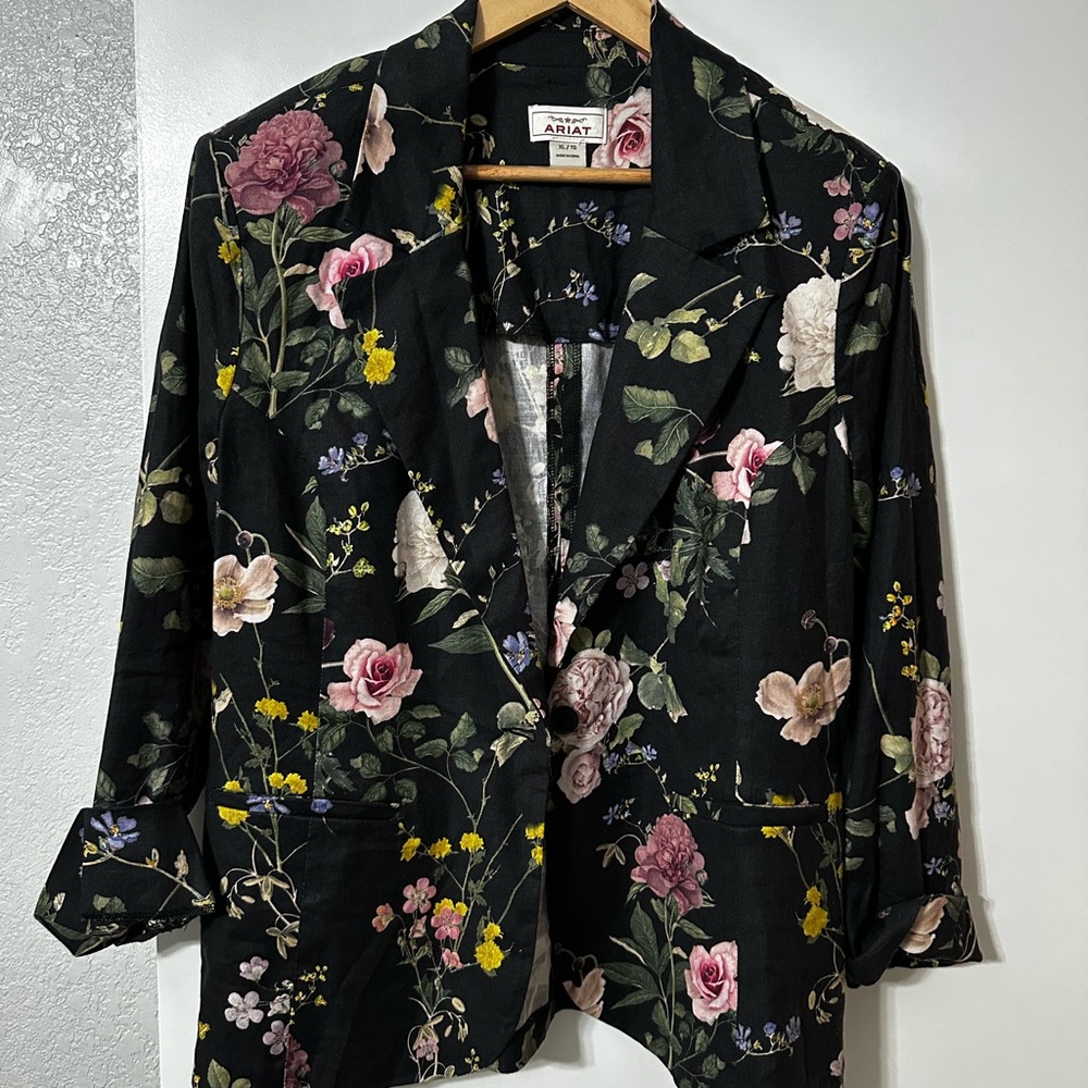 Floral Black Women's Blazer